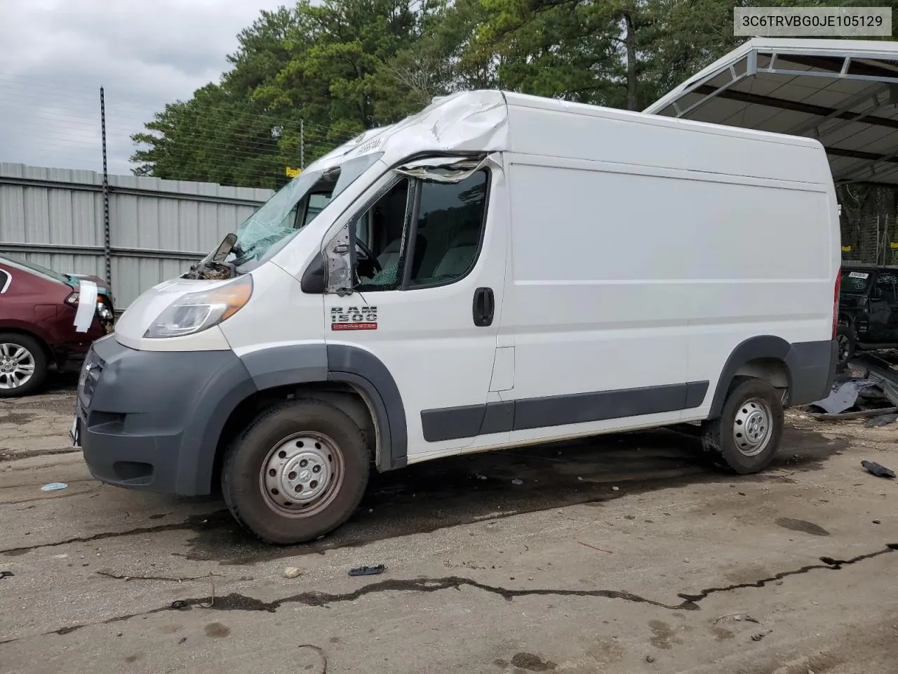 2018 Ram Promaster 1500 1500 High VIN: 3C6TRVBG0JE105129 Lot: 69566744