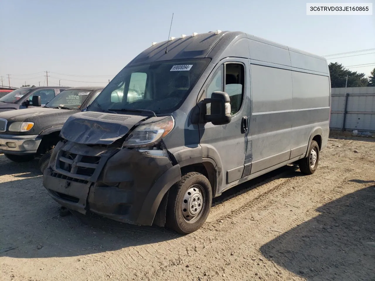 2018 Ram Promaster 2500 2500 High VIN: 3C6TRVDG3JE160865 Lot: 69808094