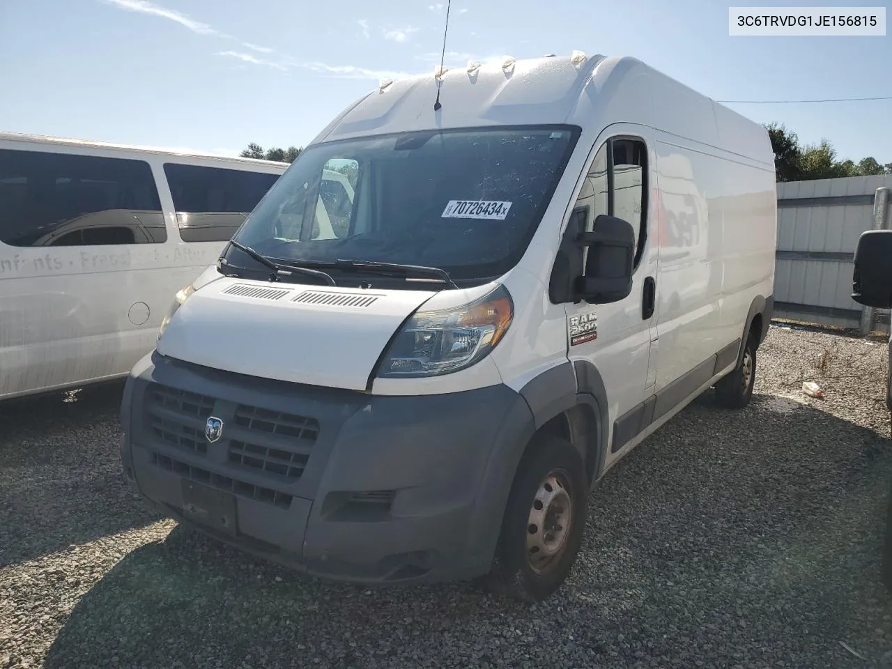 2018 Ram Promaster 2500 2500 High VIN: 3C6TRVDG1JE156815 Lot: 70726434