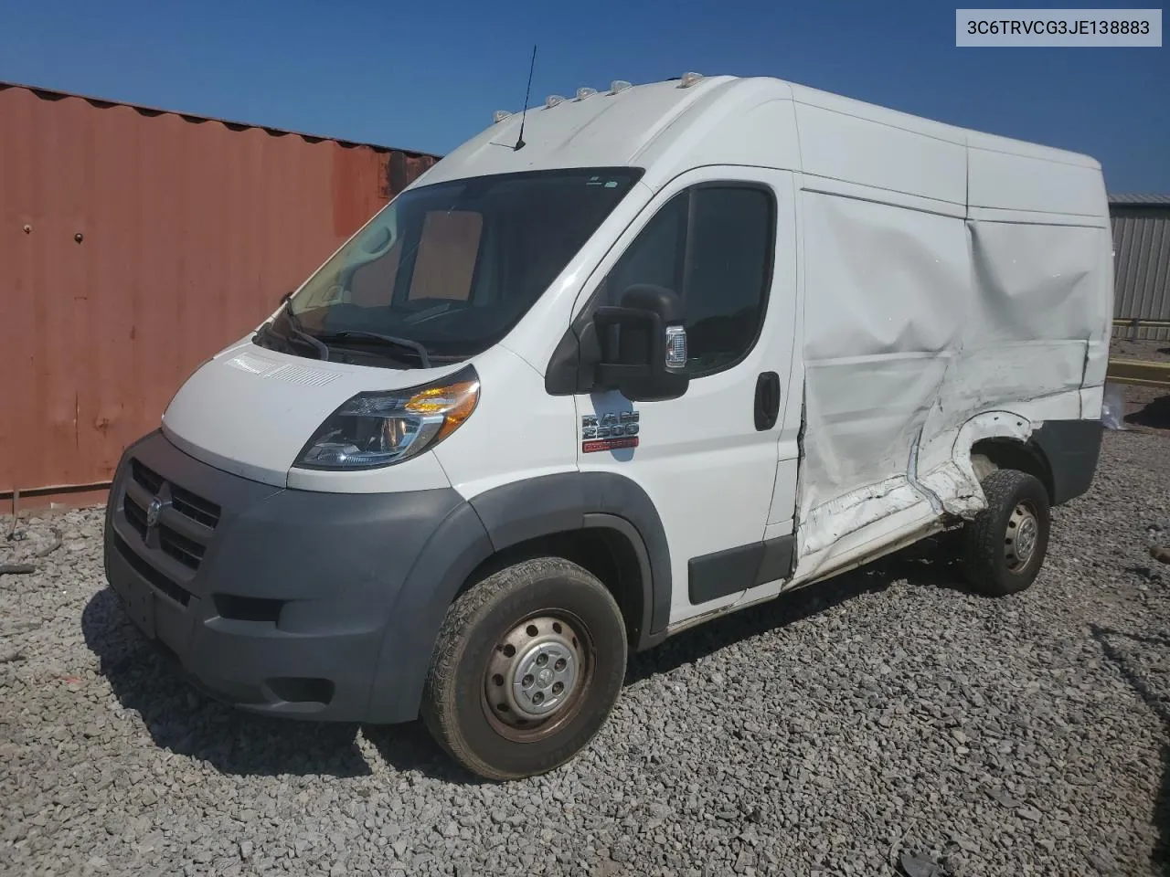 2018 Ram Promaster 2500 2500 High VIN: 3C6TRVCG3JE138883 Lot: 75293544