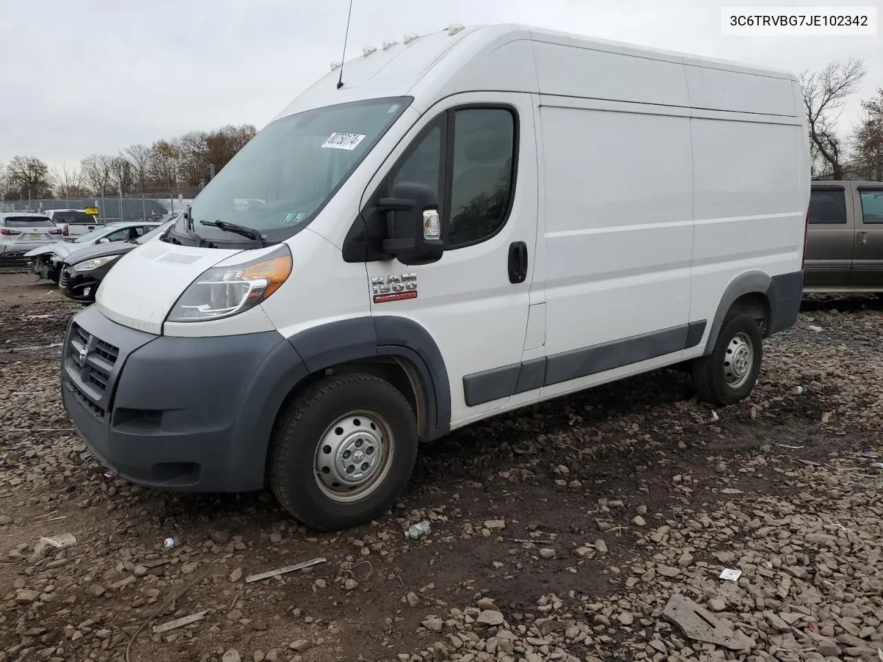 2018 Ram Promaster 1500 1500 High VIN: 3C6TRVBG7JE102342 Lot: 80750174