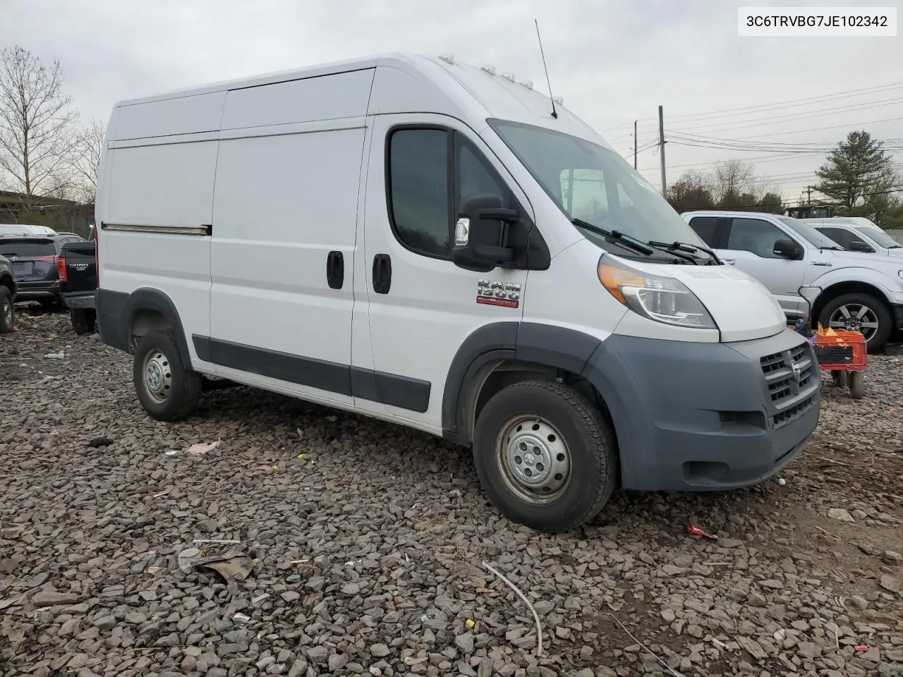 2018 Ram Promaster 1500 1500 High VIN: 3C6TRVBG7JE102342 Lot: 80750174