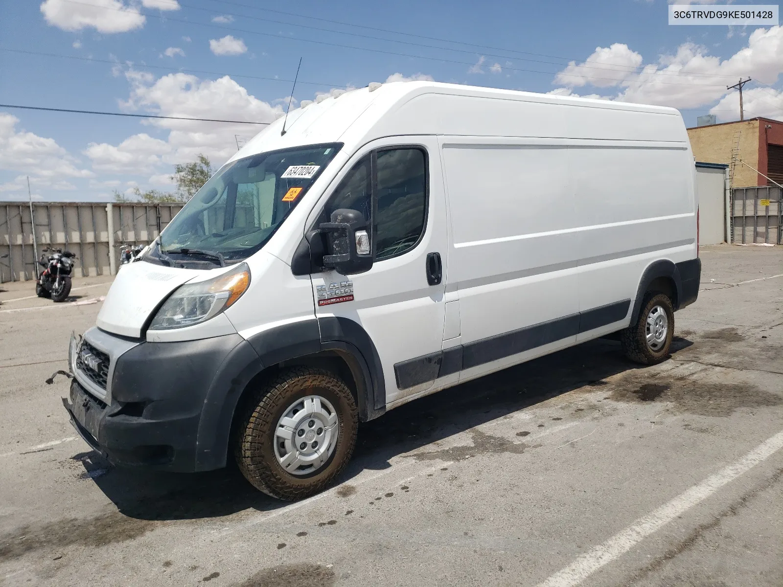 2019 Ram Promaster 2500 2500 High VIN: 3C6TRVDG9KE501428 Lot: 63470204