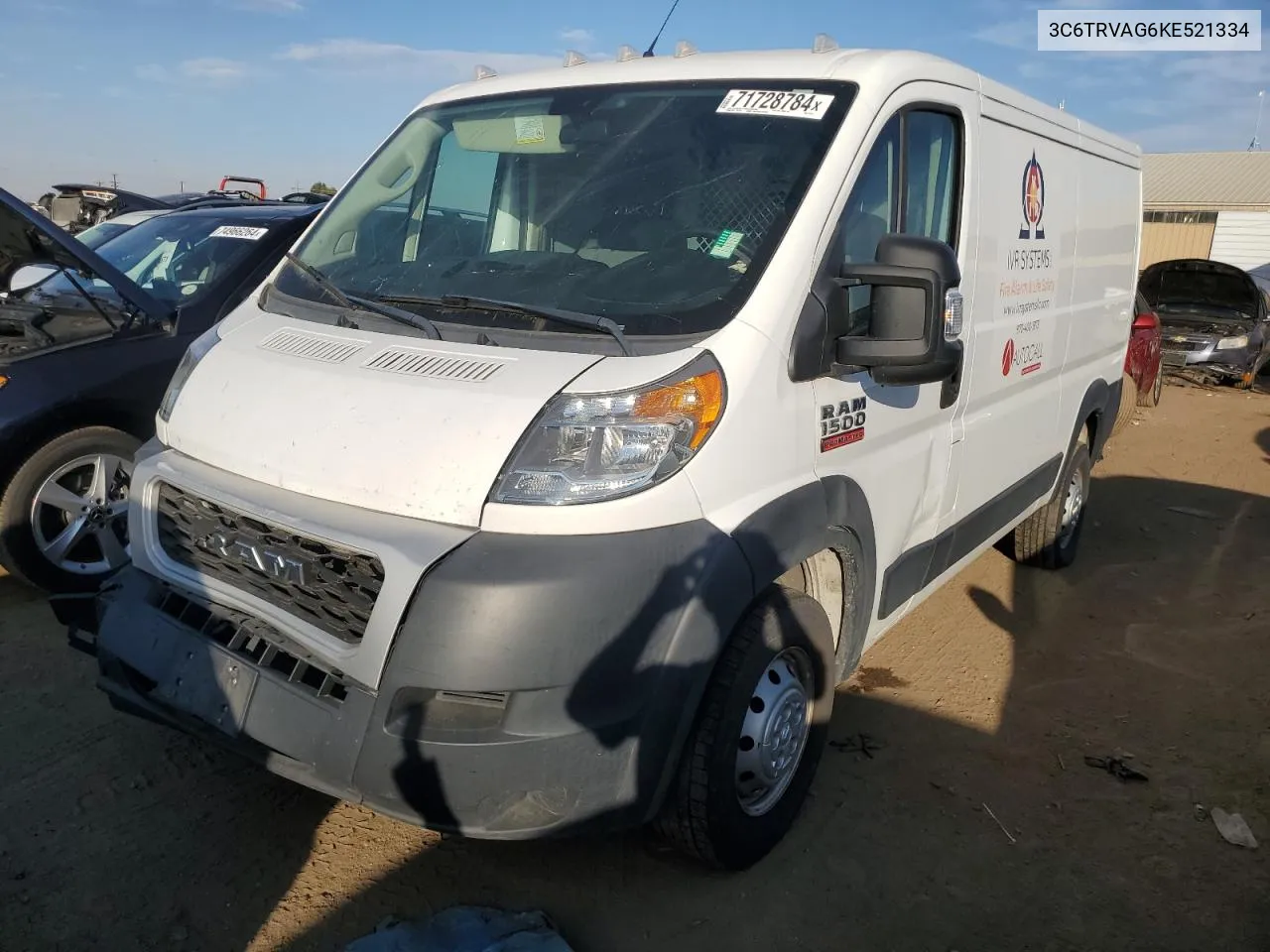 2019 Ram Promaster 1500 1500 Standard VIN: 3C6TRVAG6KE521334 Lot: 71728784