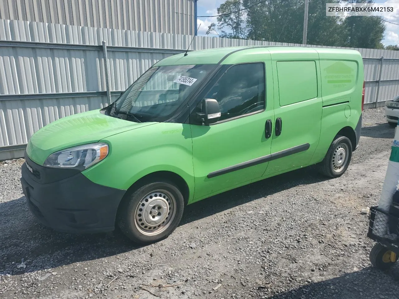 2019 Ram Promaster City VIN: ZFBHRFABXK6M42153 Lot: 74195314