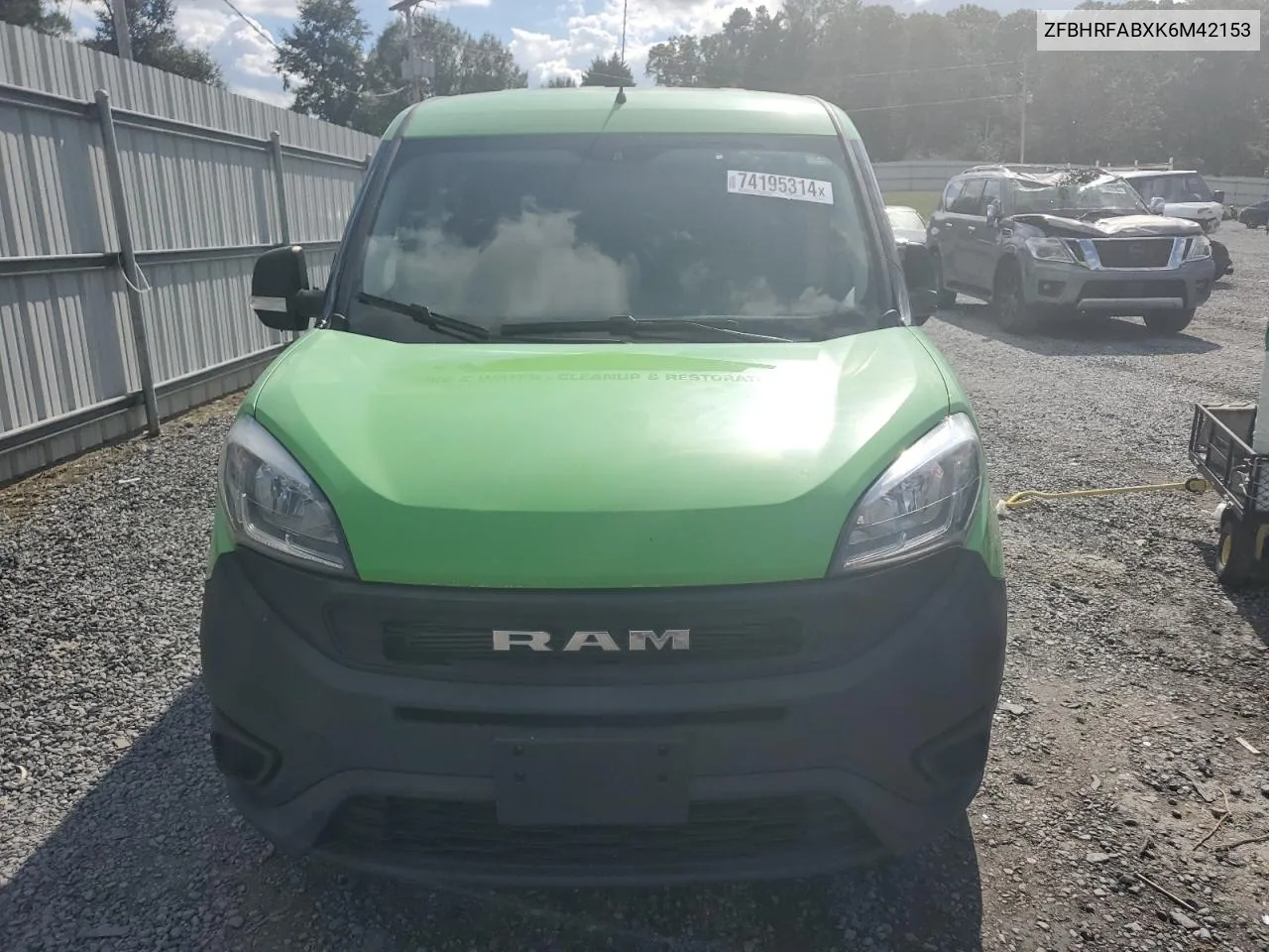 2019 Ram Promaster City VIN: ZFBHRFABXK6M42153 Lot: 74195314