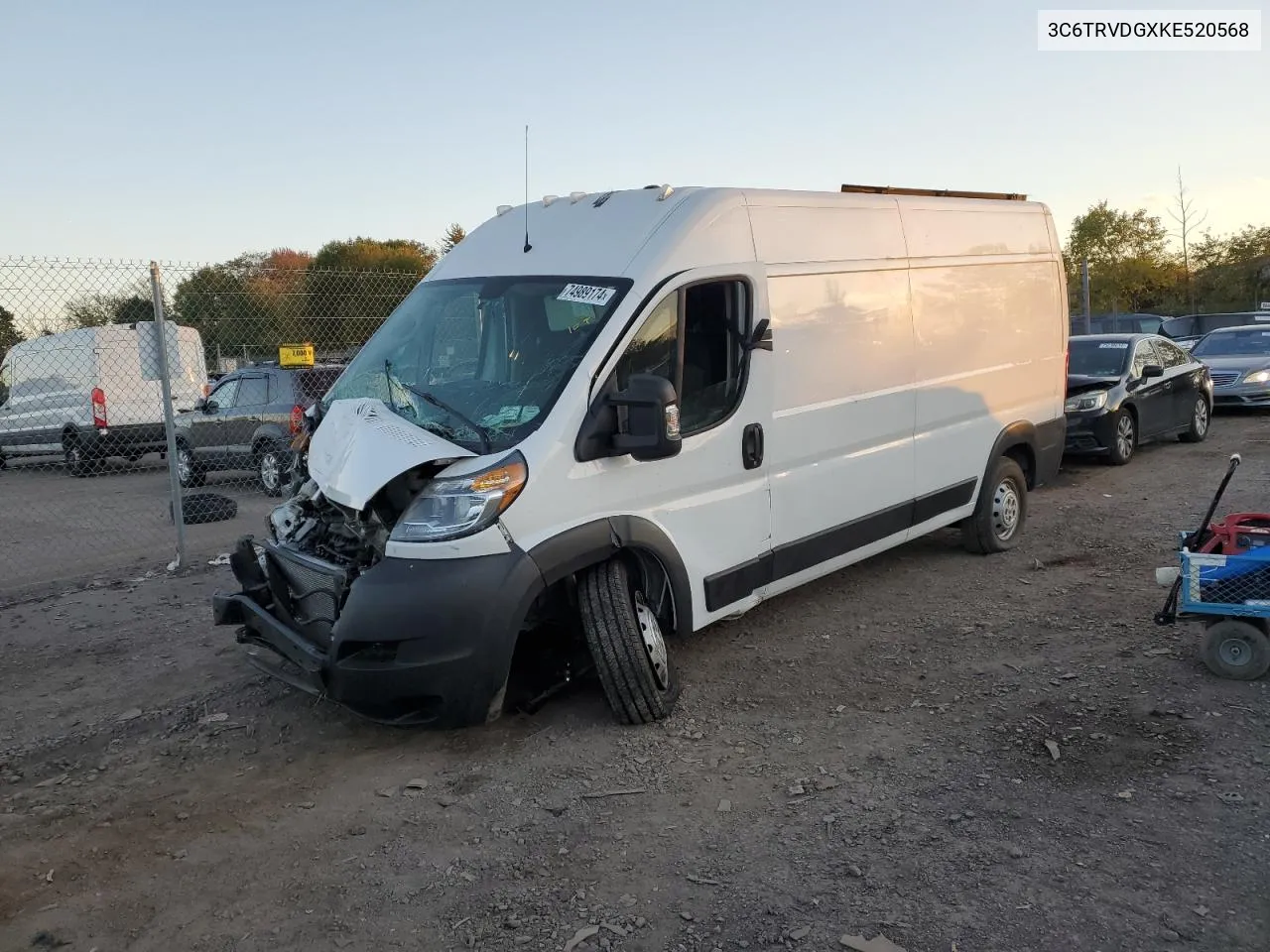 2019 Ram Promaster 2500 2500 High VIN: 3C6TRVDGXKE520568 Lot: 74989174