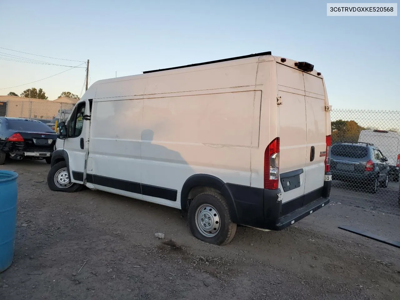 2019 Ram Promaster 2500 2500 High VIN: 3C6TRVDGXKE520568 Lot: 74989174