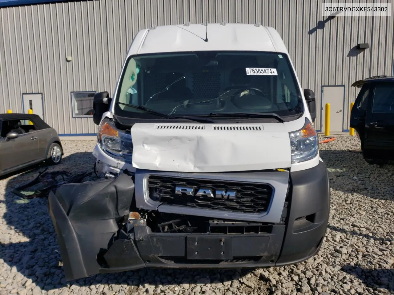 2019 Ram Promaster 2500 2500 High VIN: 3C6TRVDGXKE543302 Lot: 76365474