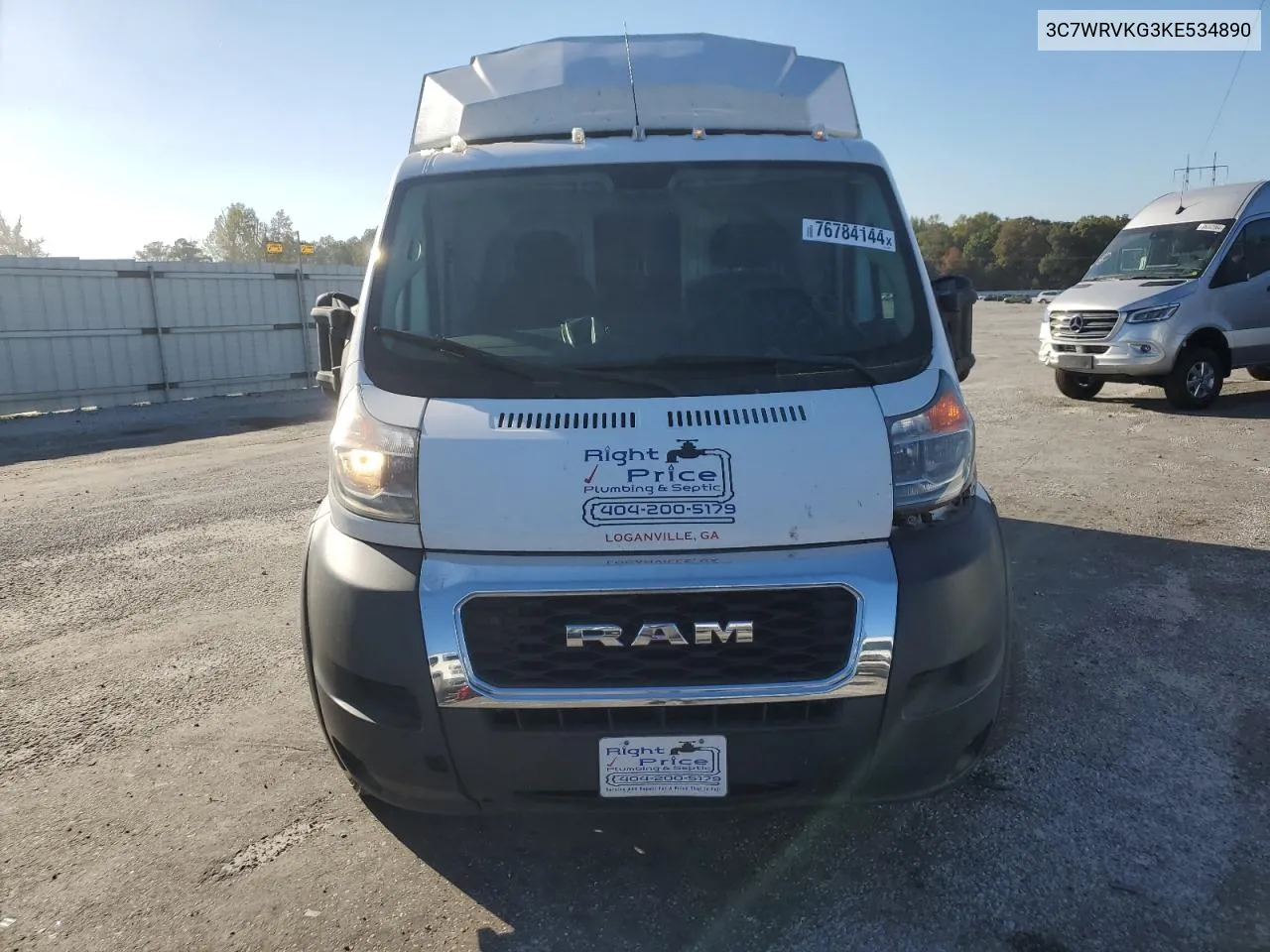 2019 Ram Promaster 3500 3500 Standard VIN: 3C7WRVKG3KE534890 Lot: 76784144