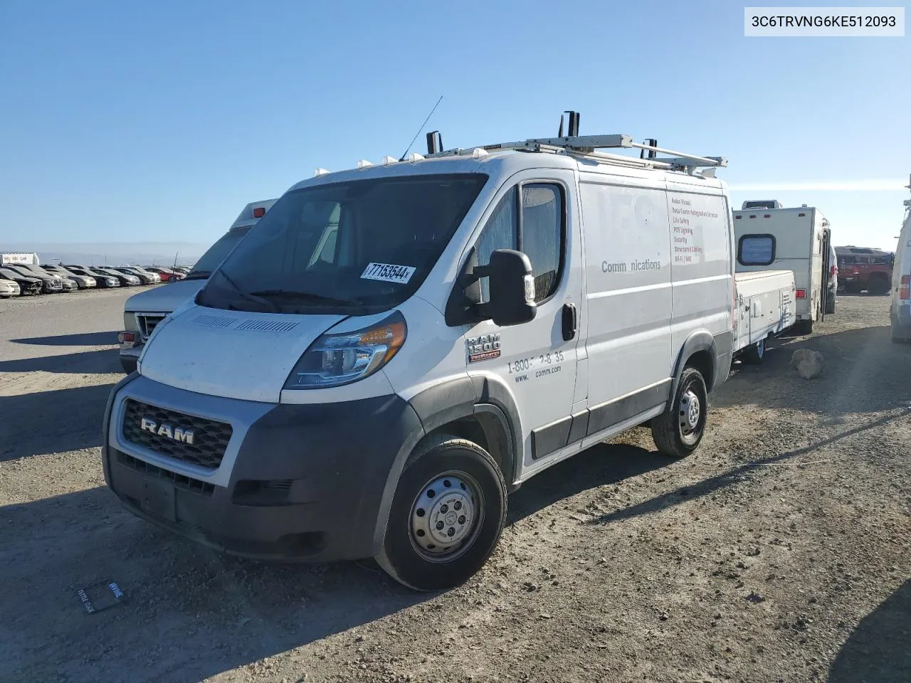 2019 Ram Promaster 1500 1500 Standard VIN: 3C6TRVNG6KE512093 Lot: 77153544