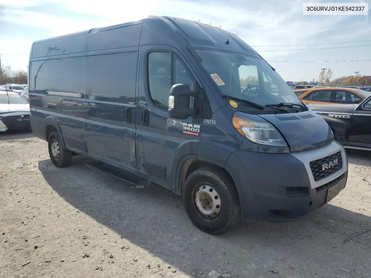 2019 Ram Promaster 3500 3500 High VIN: 3C6URVJG1KE542337 Lot: 77283154