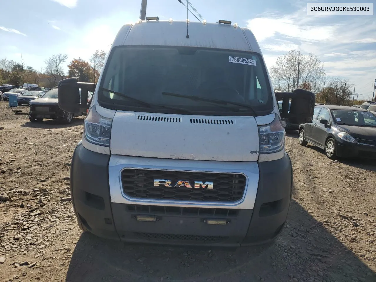 2019 Ram Promaster 3500 3500 High VIN: 3C6URVJG0KE530003 Lot: 78880554