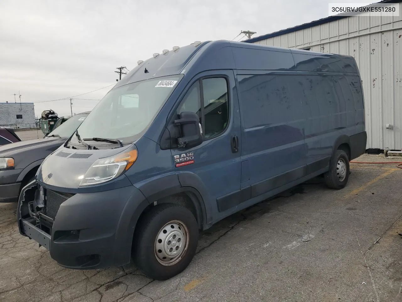 2019 Ram Promaster 3500 3500 High VIN: 3C6URVJGXKE551280 Lot: 80434684