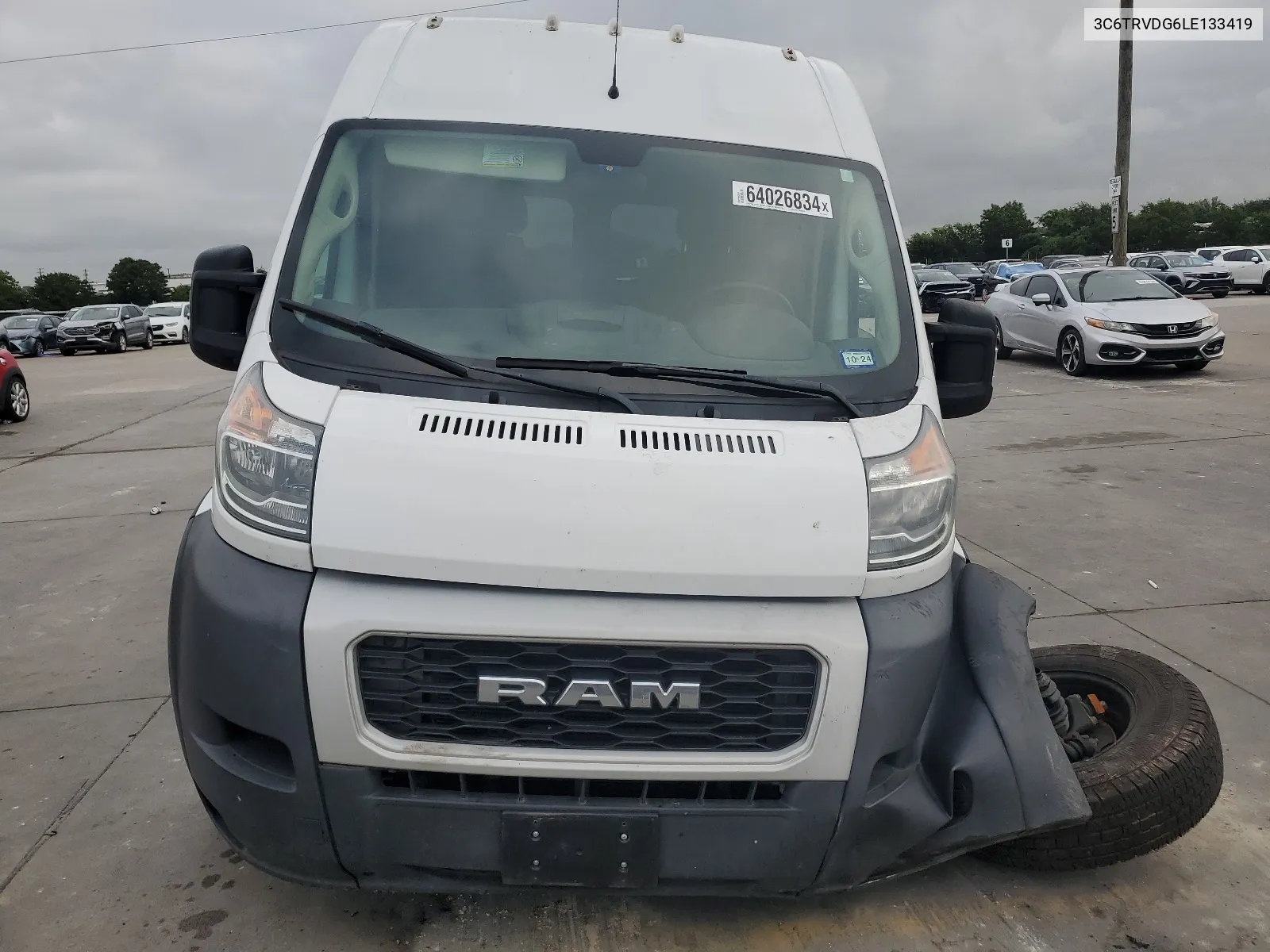 2020 Ram Promaster 2500 2500 High VIN: 3C6TRVDG6LE133419 Lot: 64026834