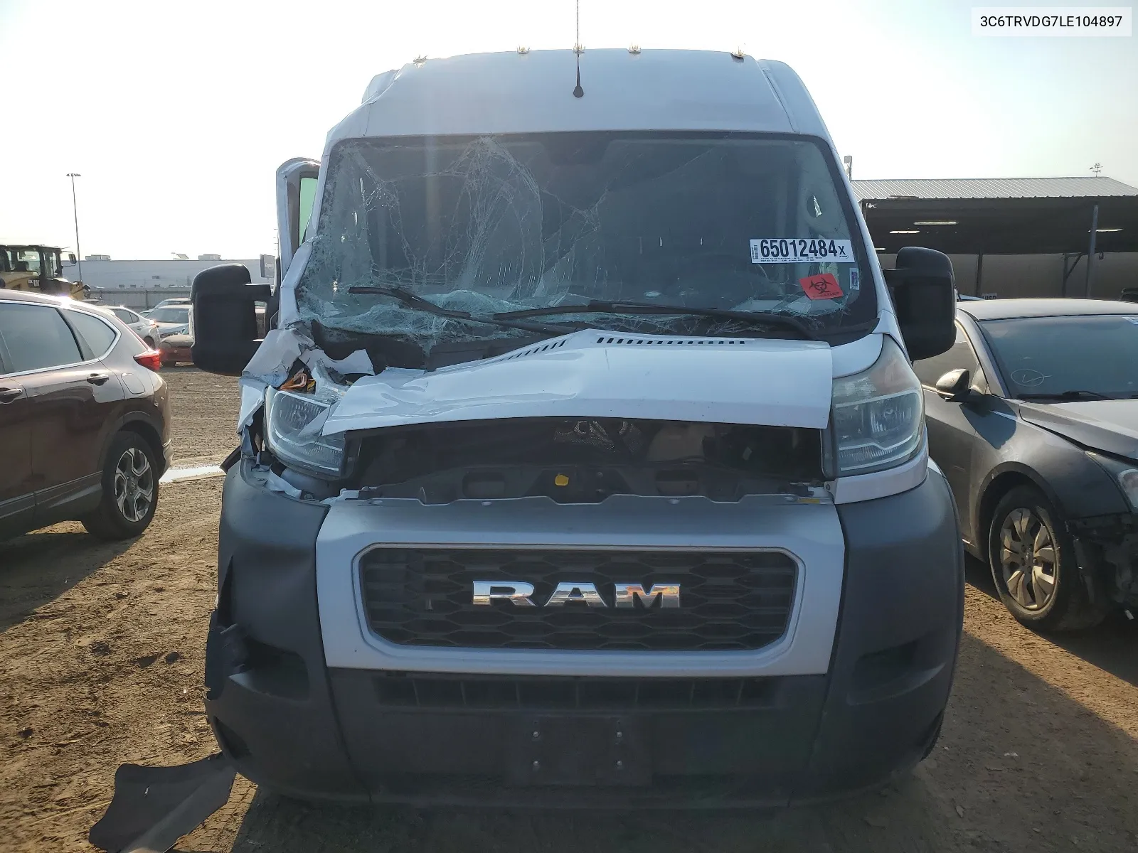 2020 Ram Promaster 2500 2500 High VIN: 3C6TRVDG7LE104897 Lot: 65012484