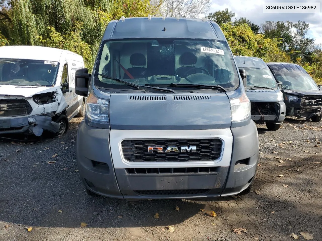 2020 Ram Promaster 3500 3500 High VIN: 3C6URVJG3LE136982 Lot: 73253974