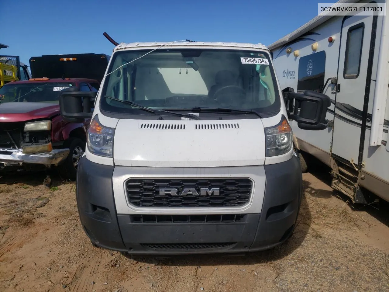 2020 Ram Promaster 3500 3500 Standard VIN: 3C7WRVKG7LE137801 Lot: 75406734