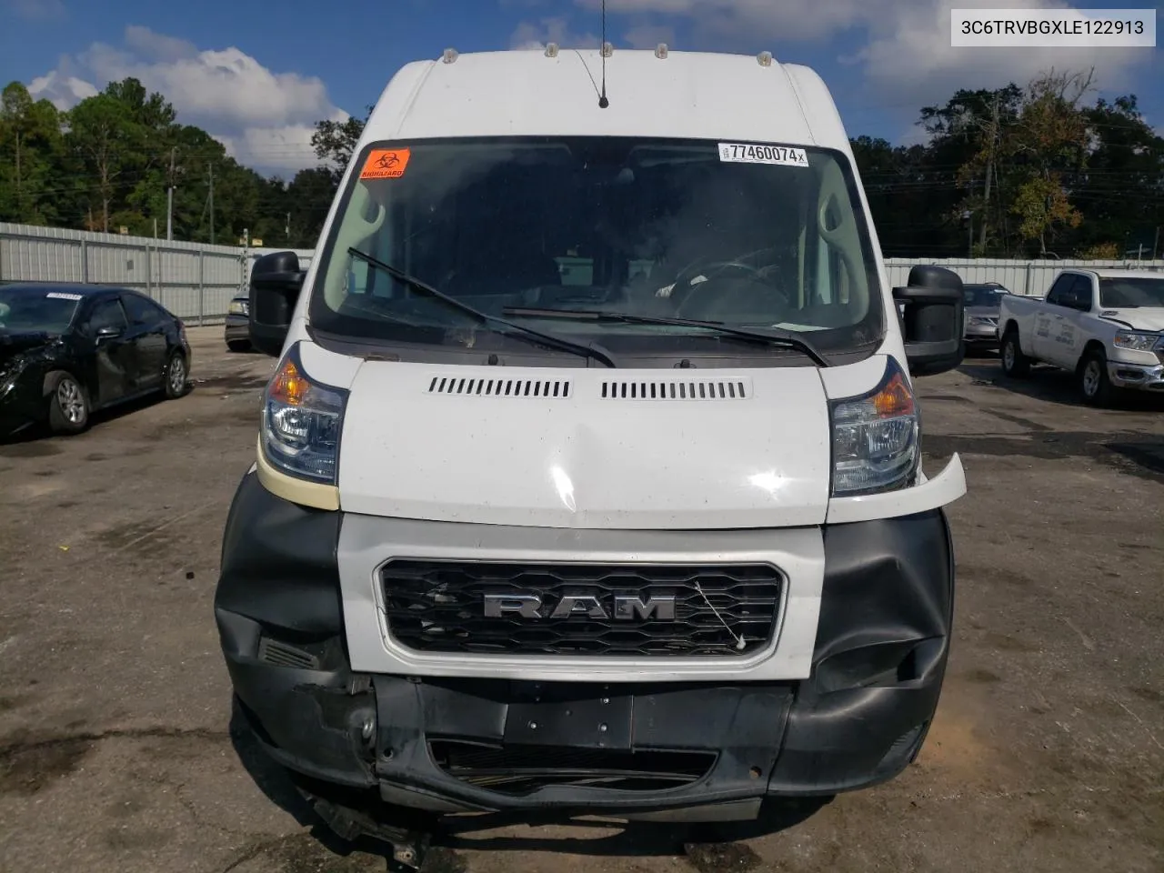 2020 Ram Promaster 1500 1500 High VIN: 3C6TRVBGXLE122913 Lot: 77460074