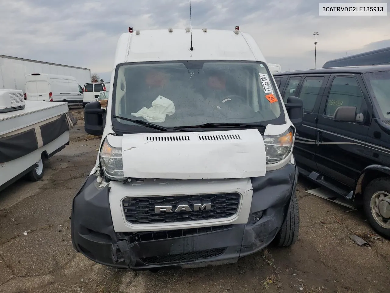 2020 Ram Promaster 2500 2500 High VIN: 3C6TRVDG2LE135913 Lot: 77589134