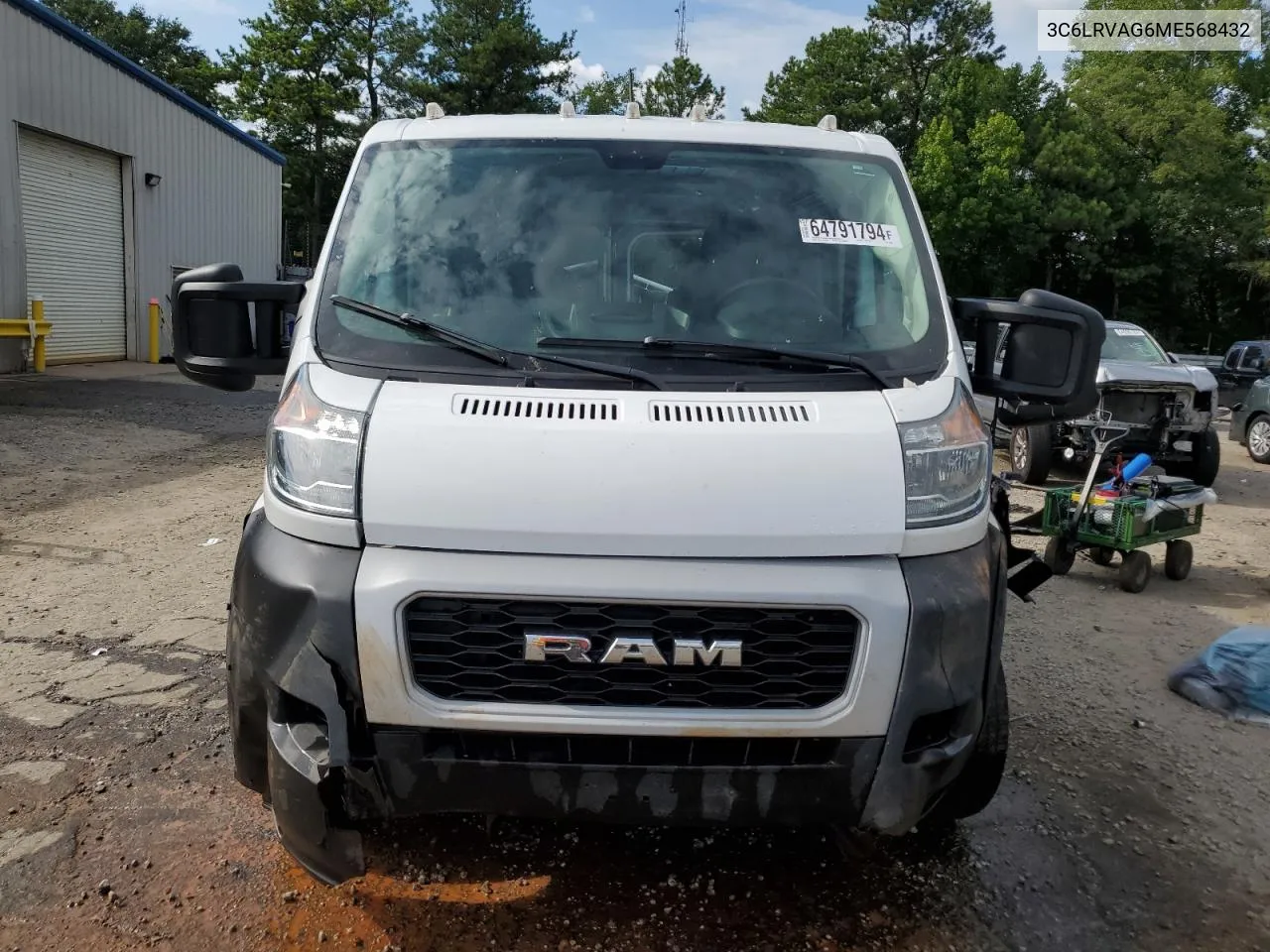 2021 Ram Promaster 1500 1500 Standard VIN: 3C6LRVAG6ME568432 Lot: 64791794