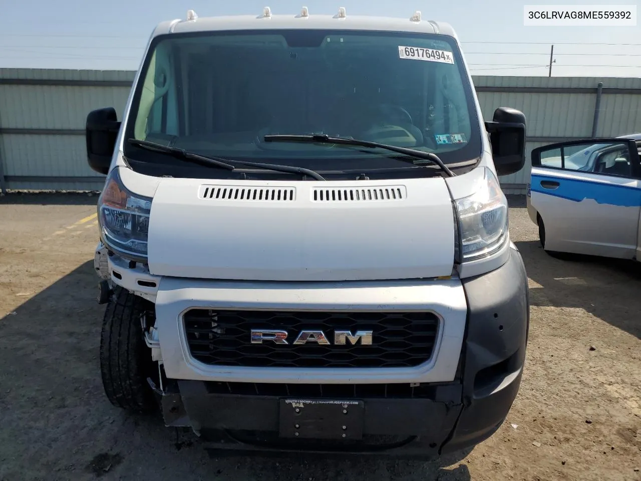 2021 Ram Promaster 1500 1500 Standard VIN: 3C6LRVAG8ME559392 Lot: 71015584