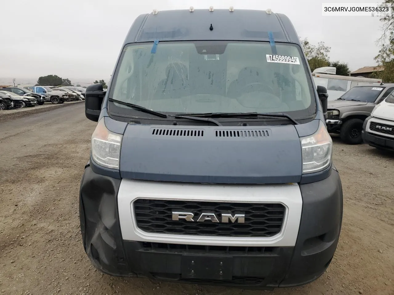 2021 Ram Promaster 3500 3500 High VIN: 3C6MRVJG0ME536323 Lot: 74598994