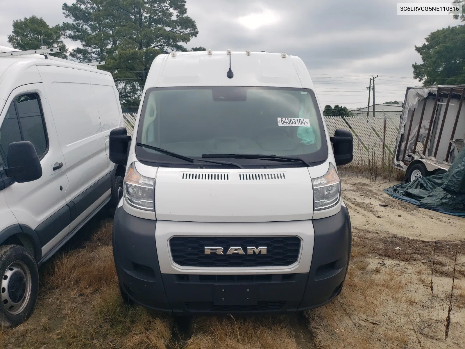 2022 Ram Promaster 2500 2500 High VIN: 3C6LRVCG5NE110816 Lot: 64363104