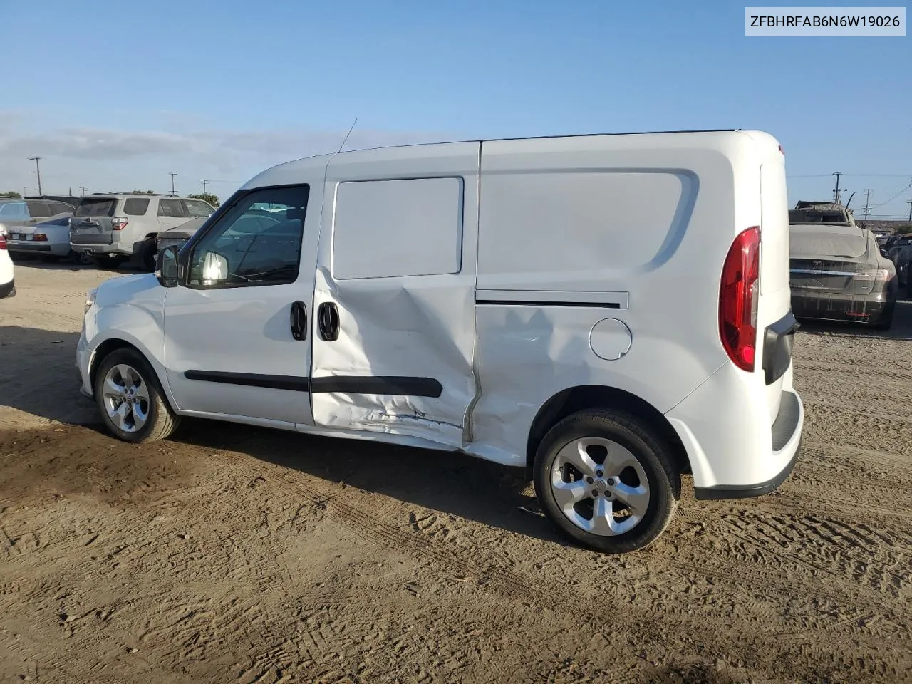 2022 Ram Promaster City Tradesman VIN: ZFBHRFAB6N6W19026 Lot: 40519206