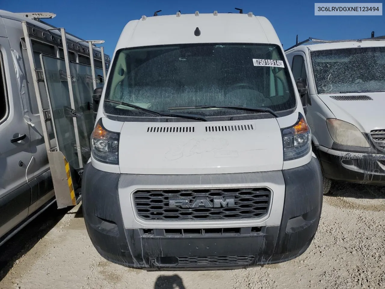 2022 Ram Promaster 2500 2500 High VIN: 3C6LRVDGXNE123494 Lot: 75018914