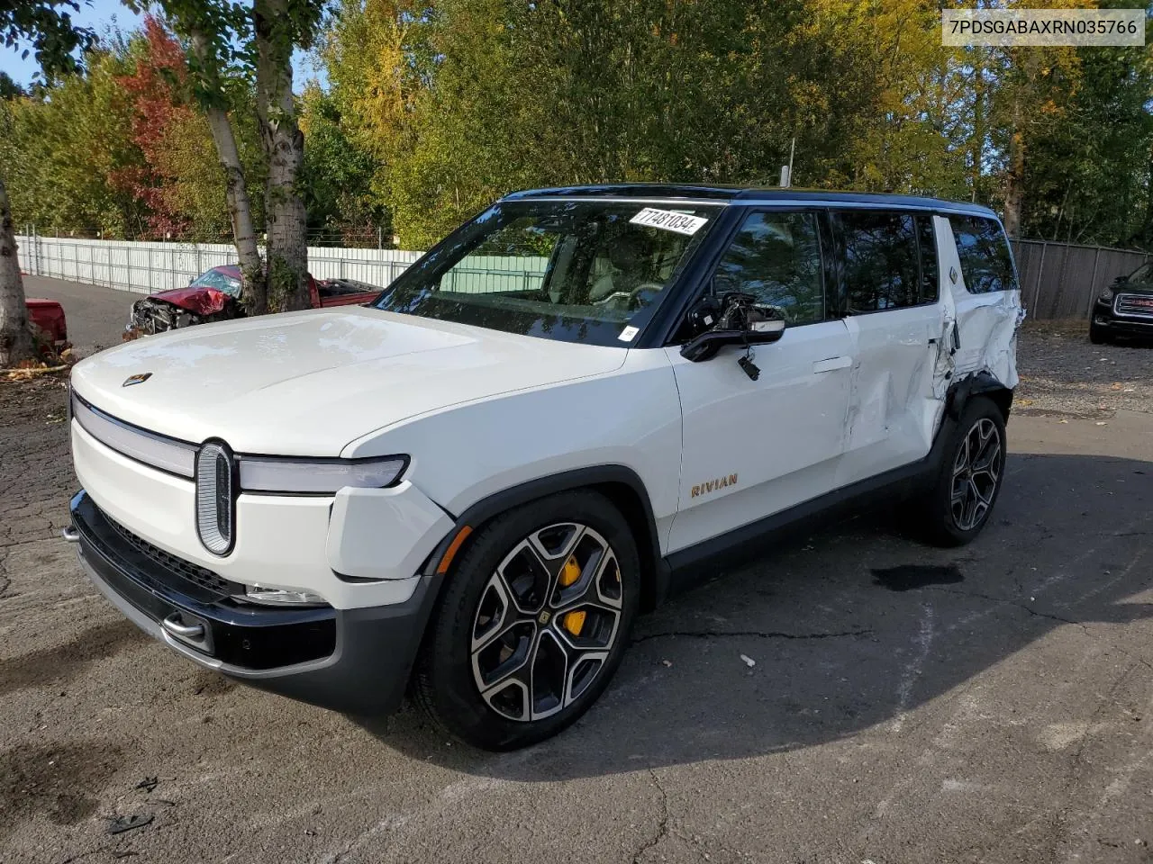 2024 Rivian R1S Adventure VIN: 7PDSGABAXRN035766 Lot: 77481034