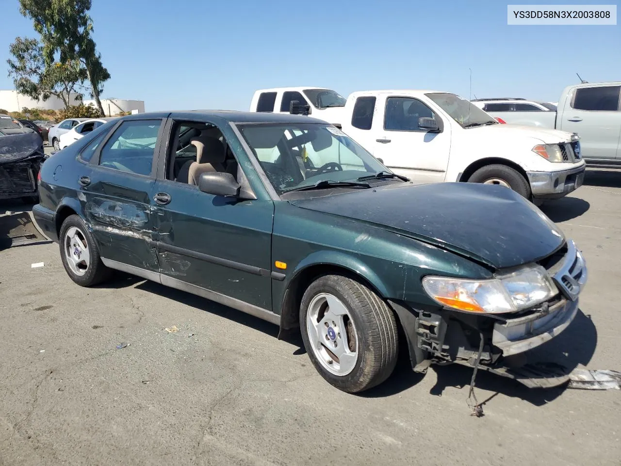 1999 Saab 9-3 S VIN: YS3DD58N3X2003808 Lot: 73762814