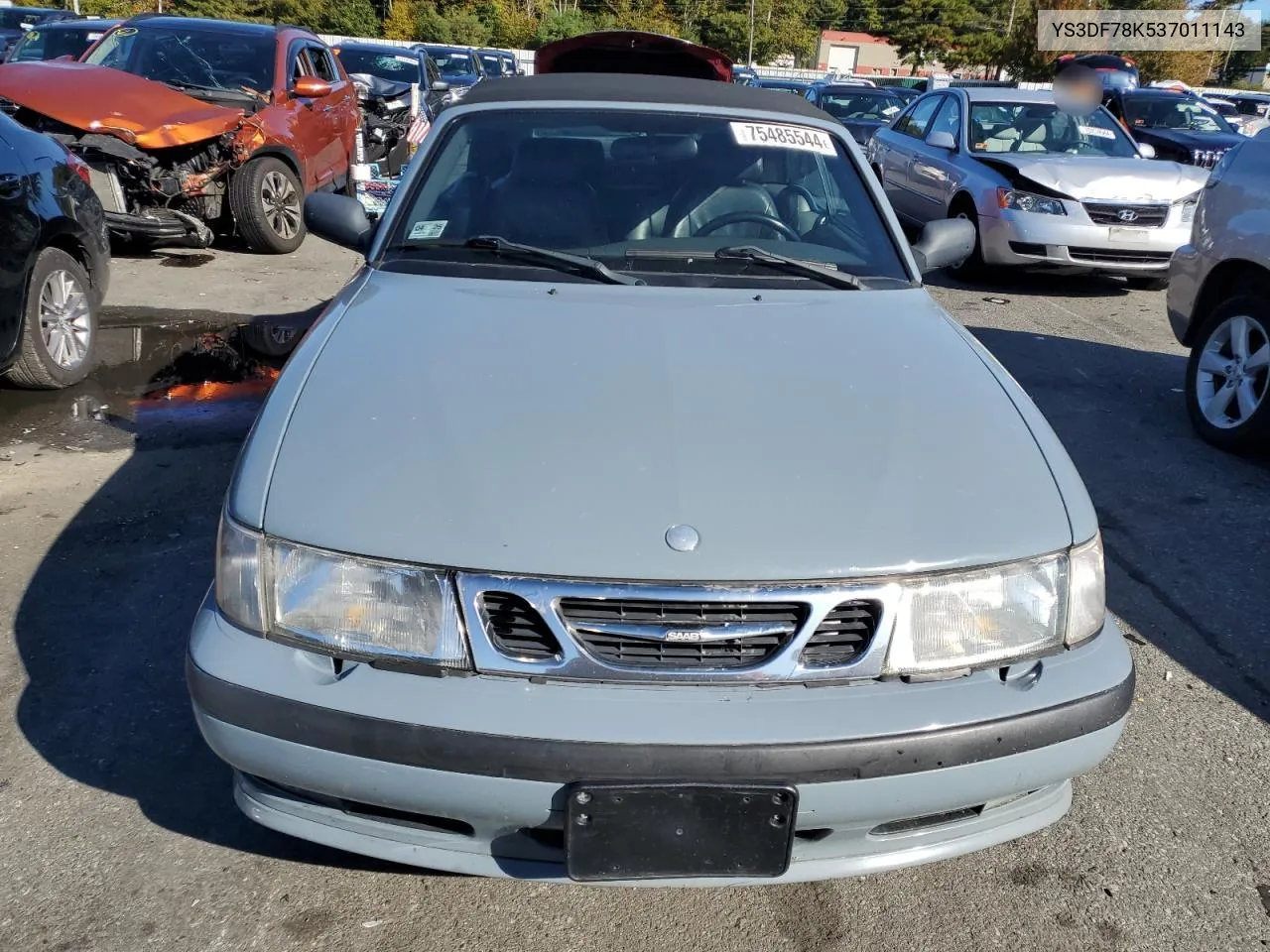 2003 Saab 9-3 Se VIN: YS3DF78K537011143 Lot: 75485544