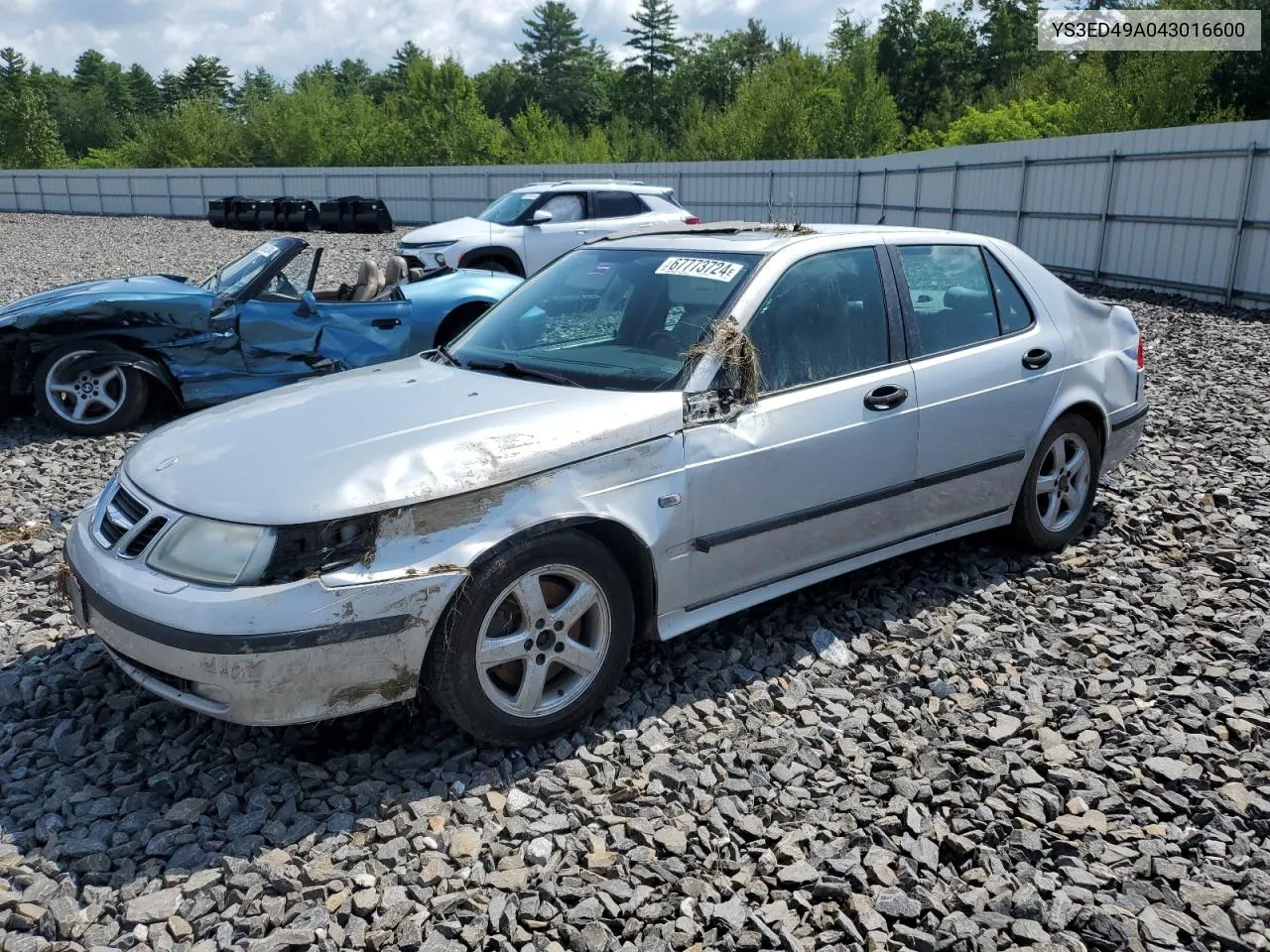 2004 Saab 9-5 Arc VIN: YS3ED49A043016600 Lot: 67773724