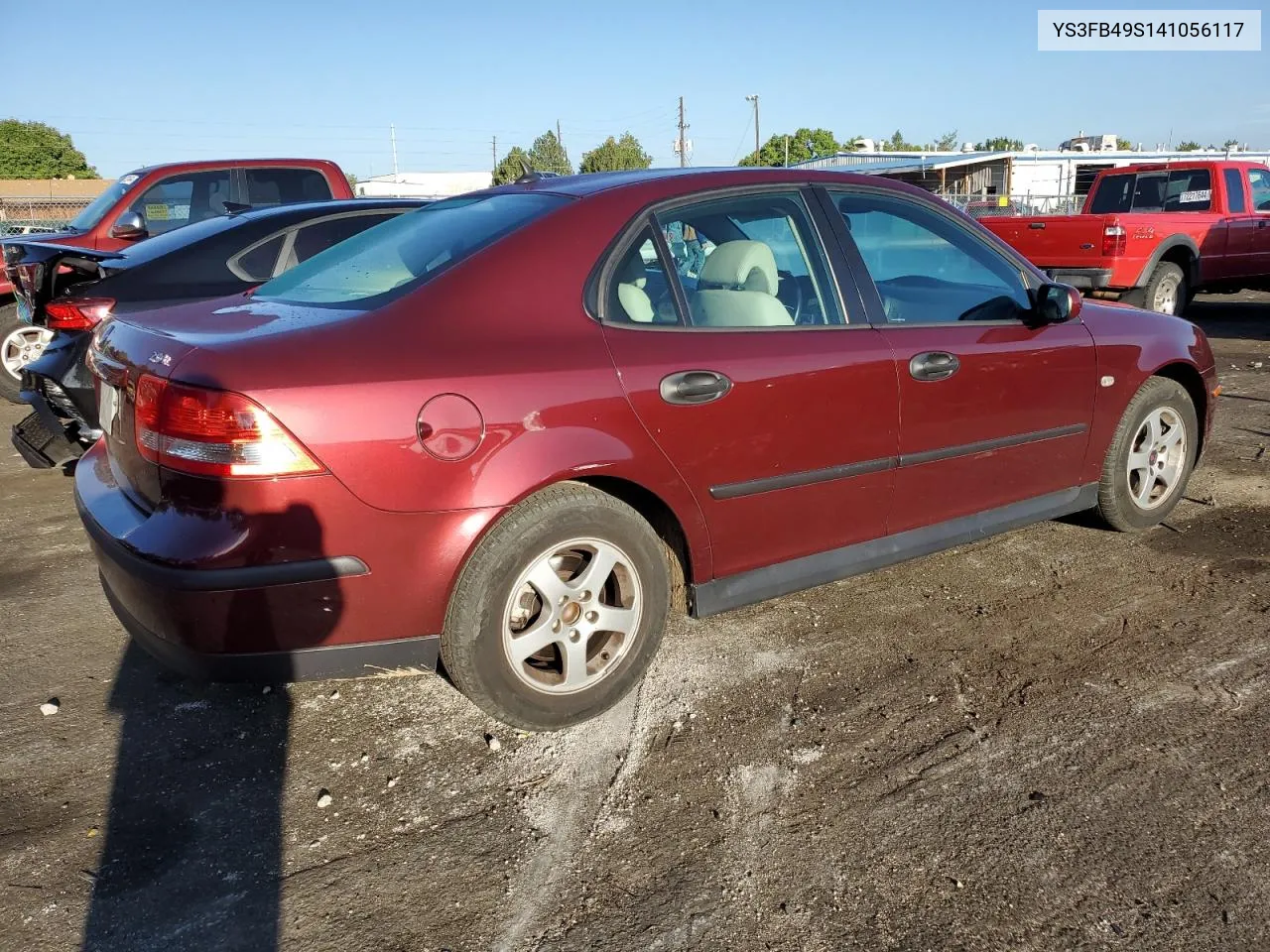 2004 Saab 9-3 Linear VIN: YS3FB49S141056117 Lot: 72200544