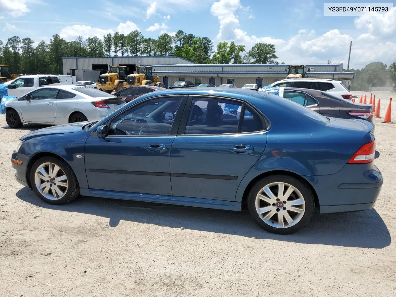 2007 Saab 9-3 2.0T VIN: YS3FD49Y071145793 Lot: 58859624