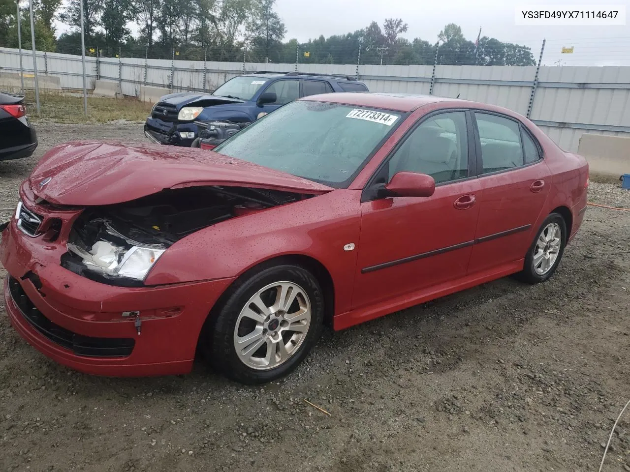 2007 Saab 9-3 2.0T VIN: YS3FD49YX71114647 Lot: 72773314