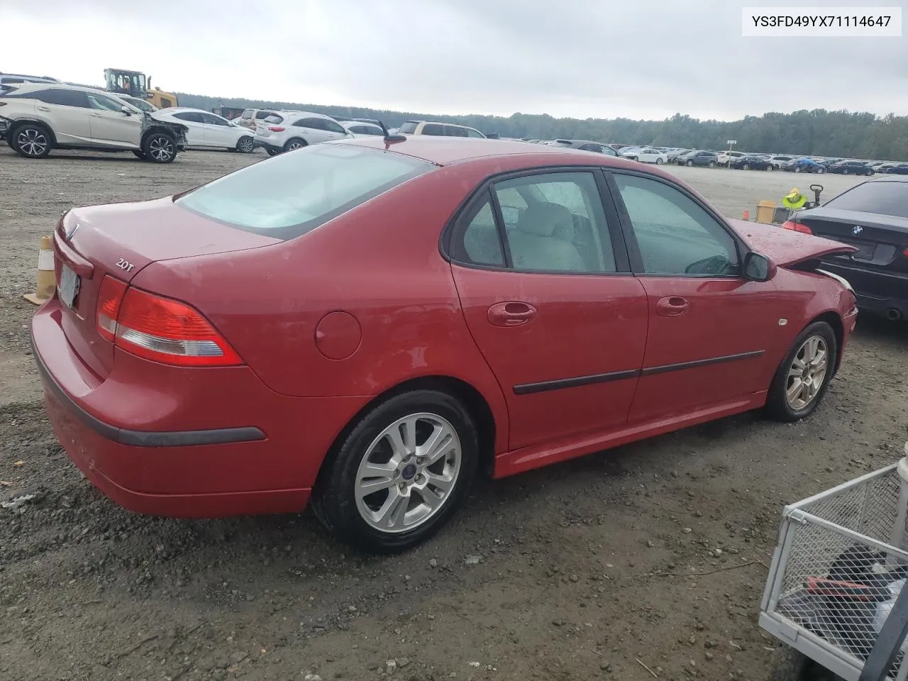 2007 Saab 9-3 2.0T VIN: YS3FD49YX71114647 Lot: 72773314