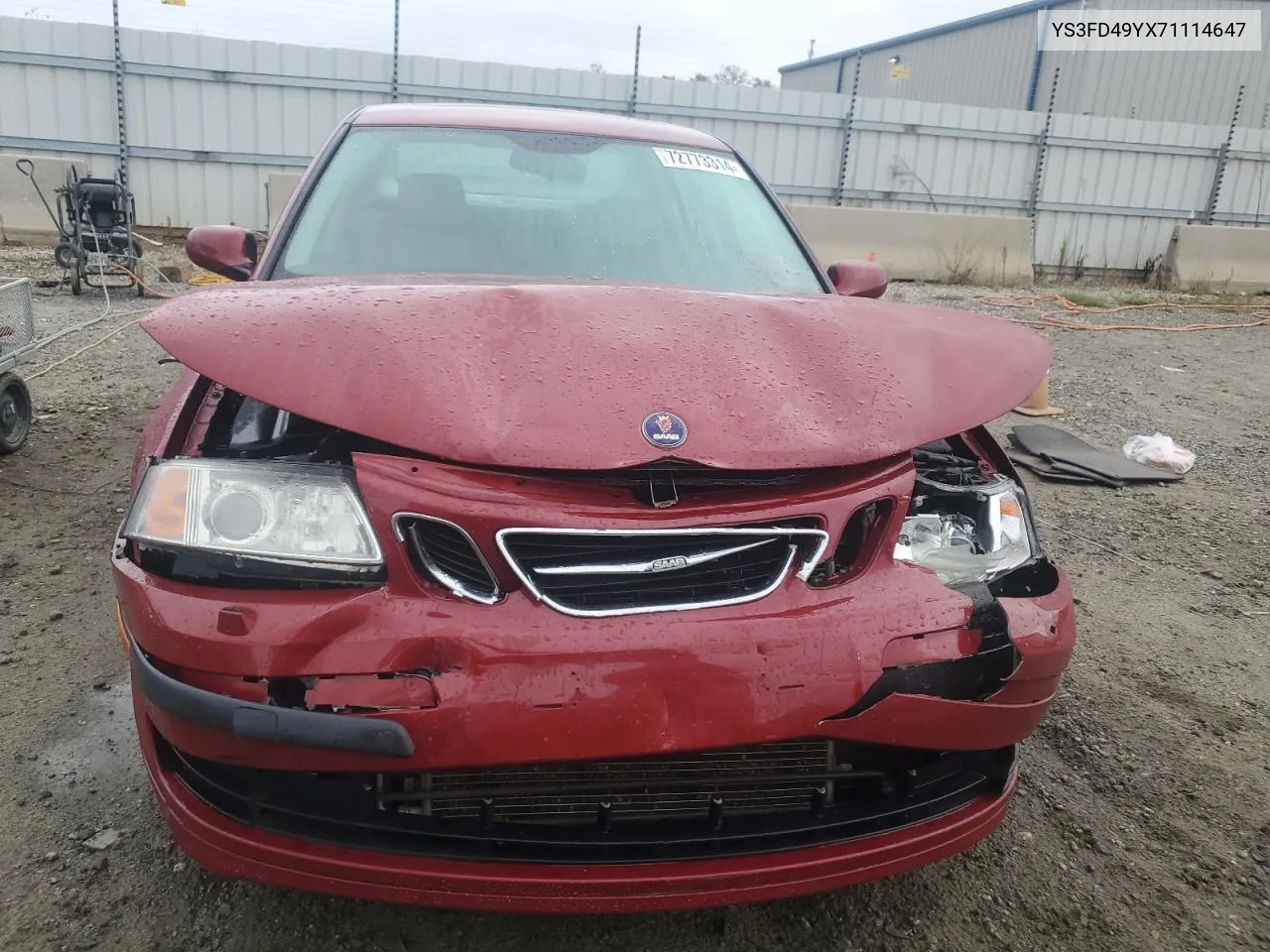 2007 Saab 9-3 2.0T VIN: YS3FD49YX71114647 Lot: 72773314