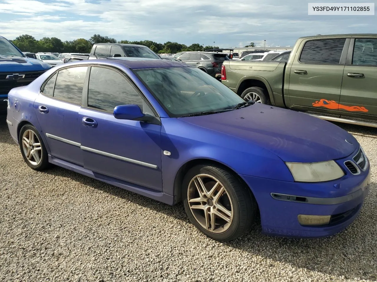 2007 Saab 9-3 2.0T VIN: YS3FD49Y171102855 Lot: 74372904