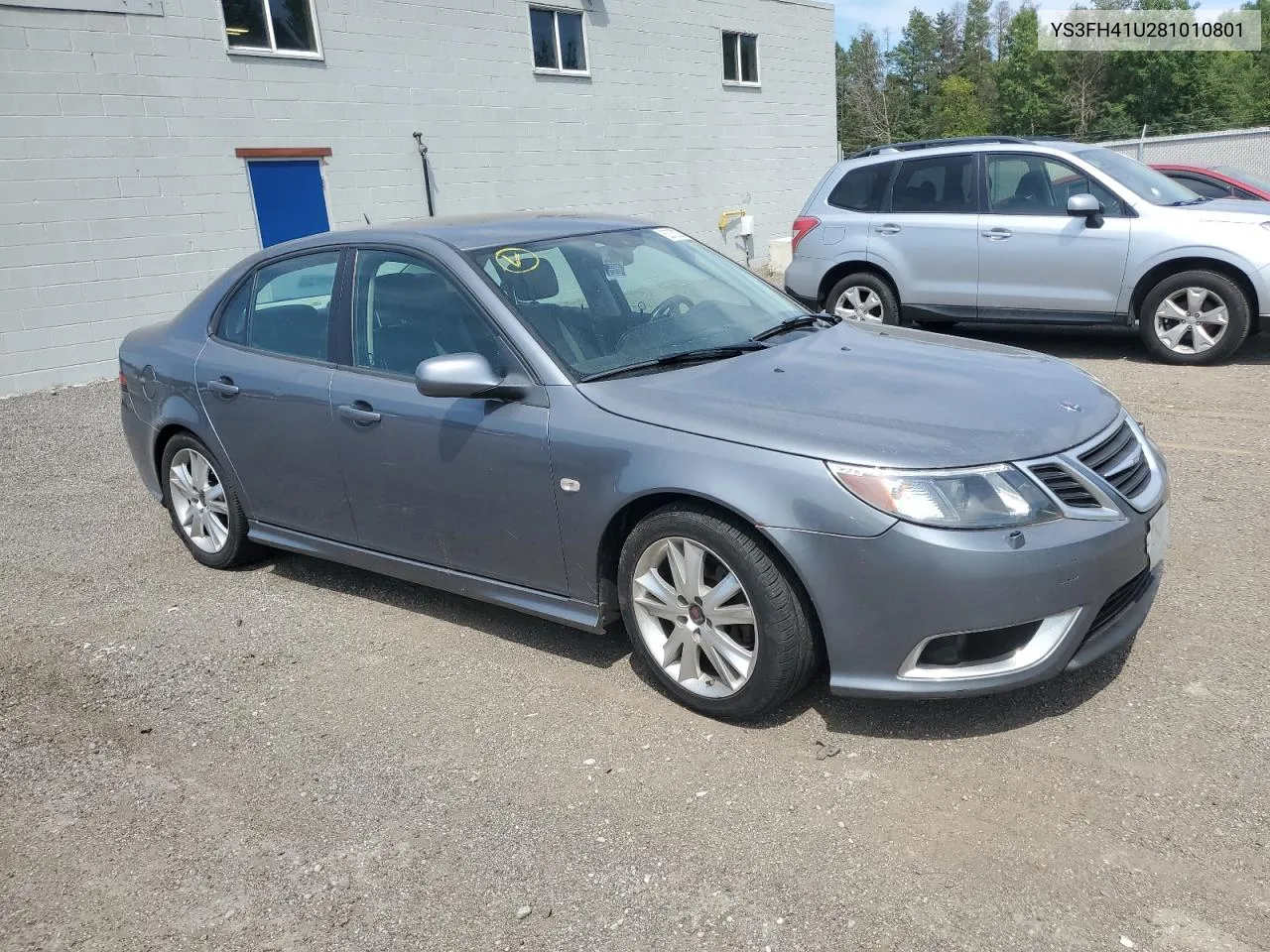 2008 Saab 9-3 Aero VIN: YS3FH41U281010801 Lot: 63782204