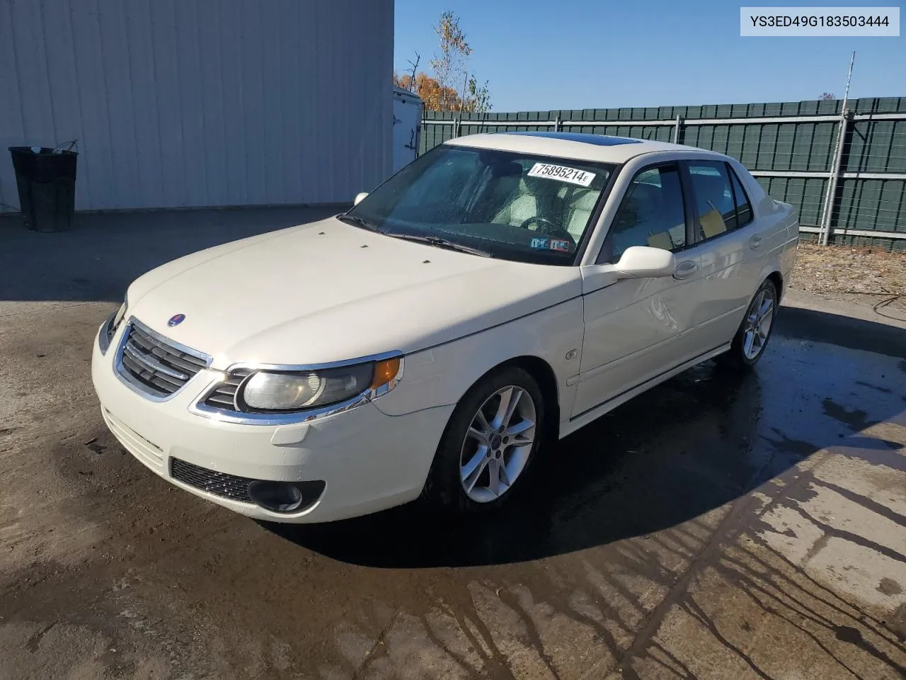 2008 Saab 9-5 2.3T VIN: YS3ED49G183503444 Lot: 75895214