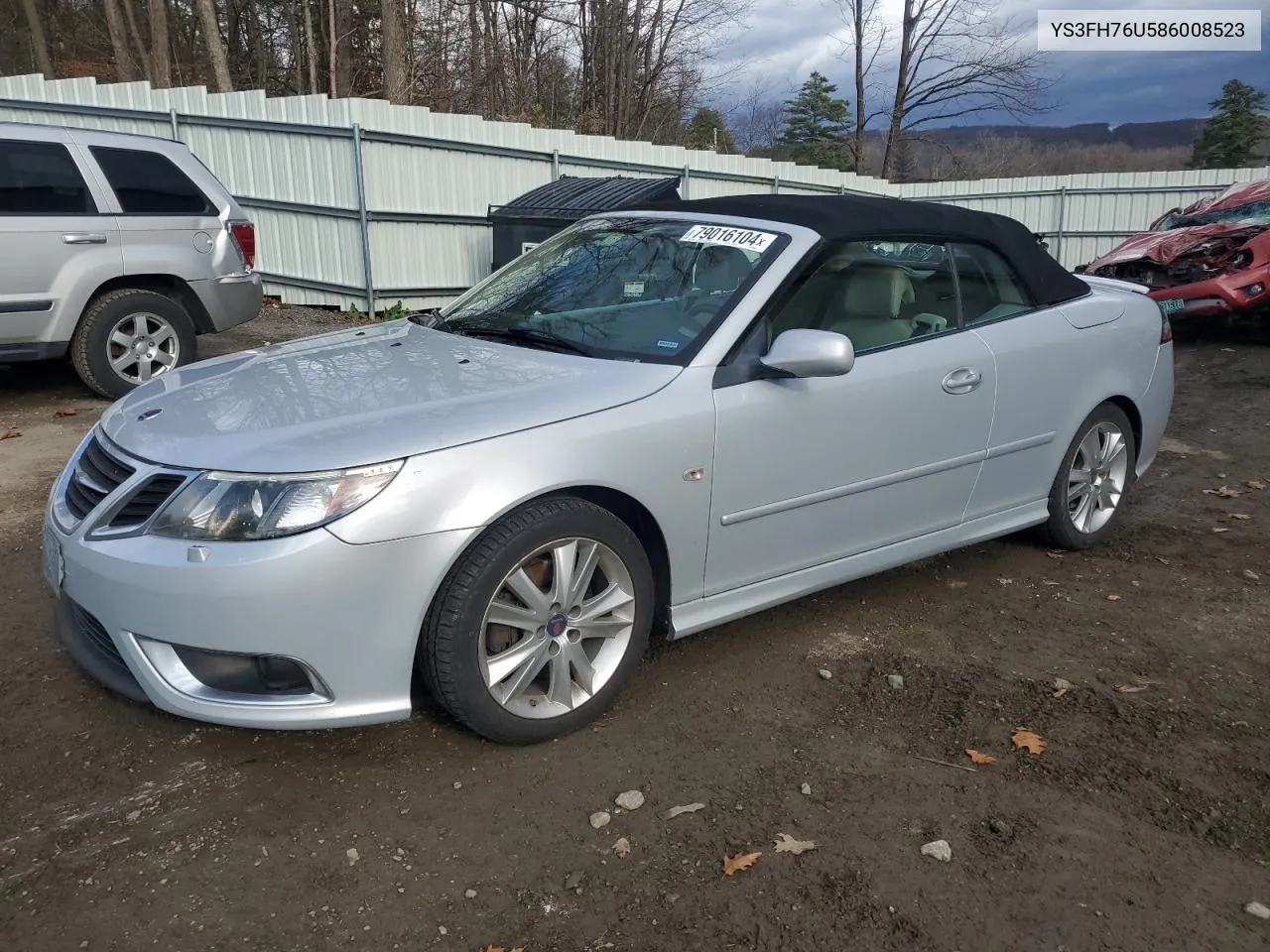 2008 Saab 9-3 Aero VIN: YS3FH76U586008523 Lot: 79016104