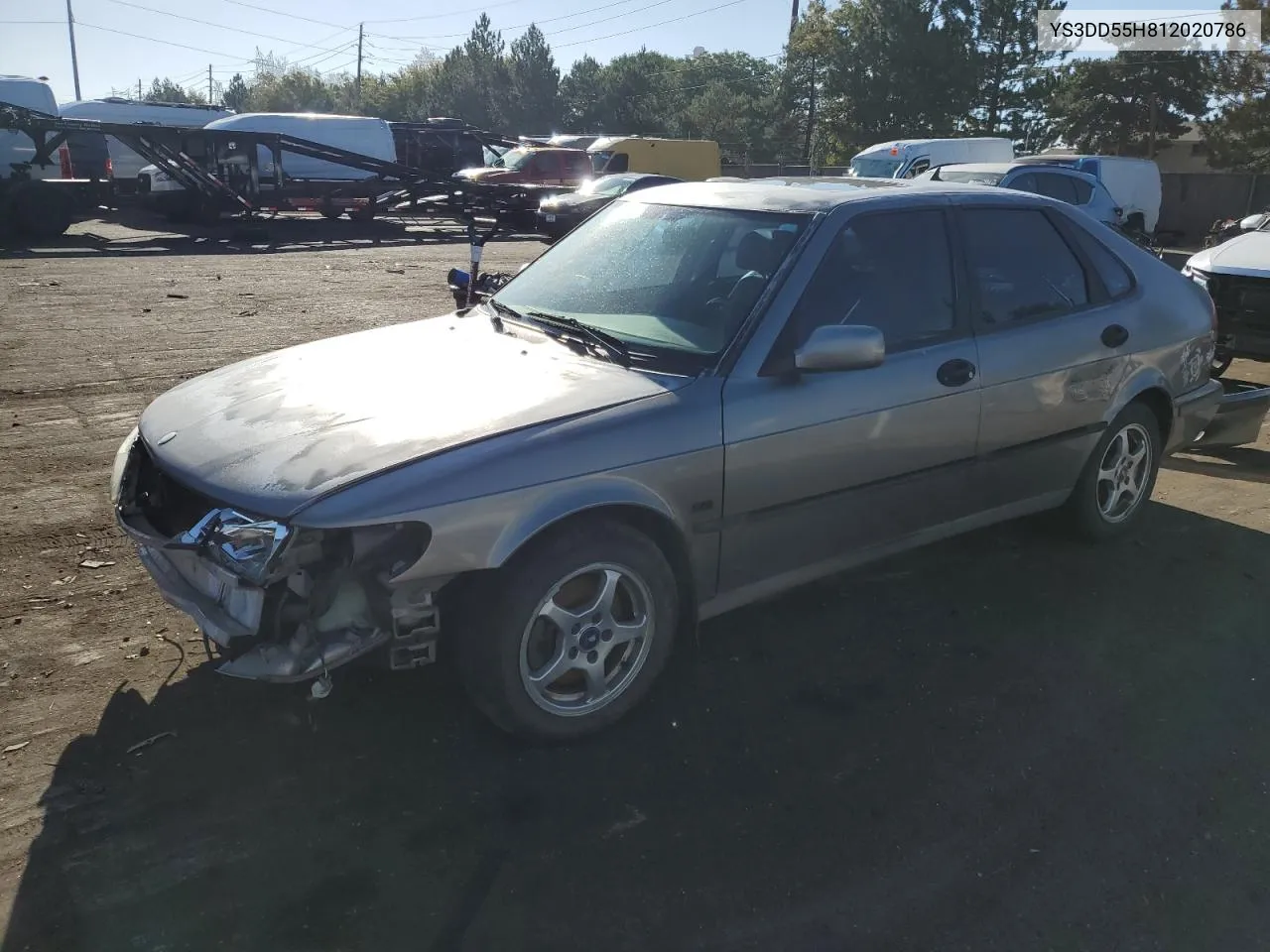 2001 Saab 9-3 VIN: YS3DD55H812020786 Lot: 72078254