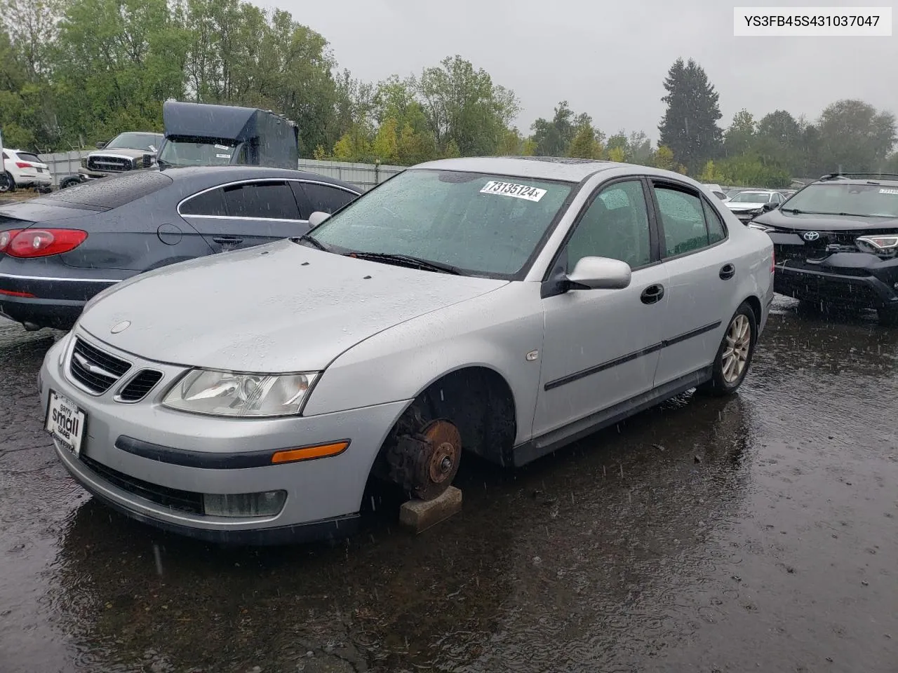 2003 Saab 9-3 Linear VIN: YS3FB45S431037047 Lot: 73135124