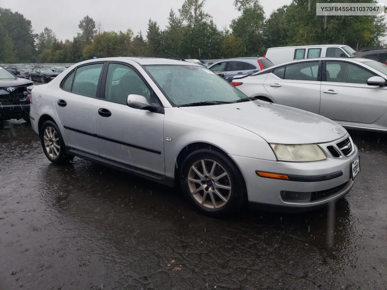 2003 Saab 9-3 Linear VIN: YS3FB45S431037047 Lot: 73135124