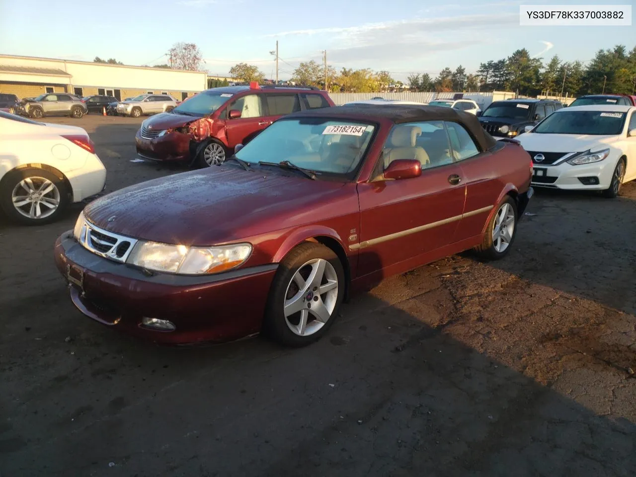 2003 Saab 9-3 Se VIN: YS3DF78K337003882 Lot: 73182154