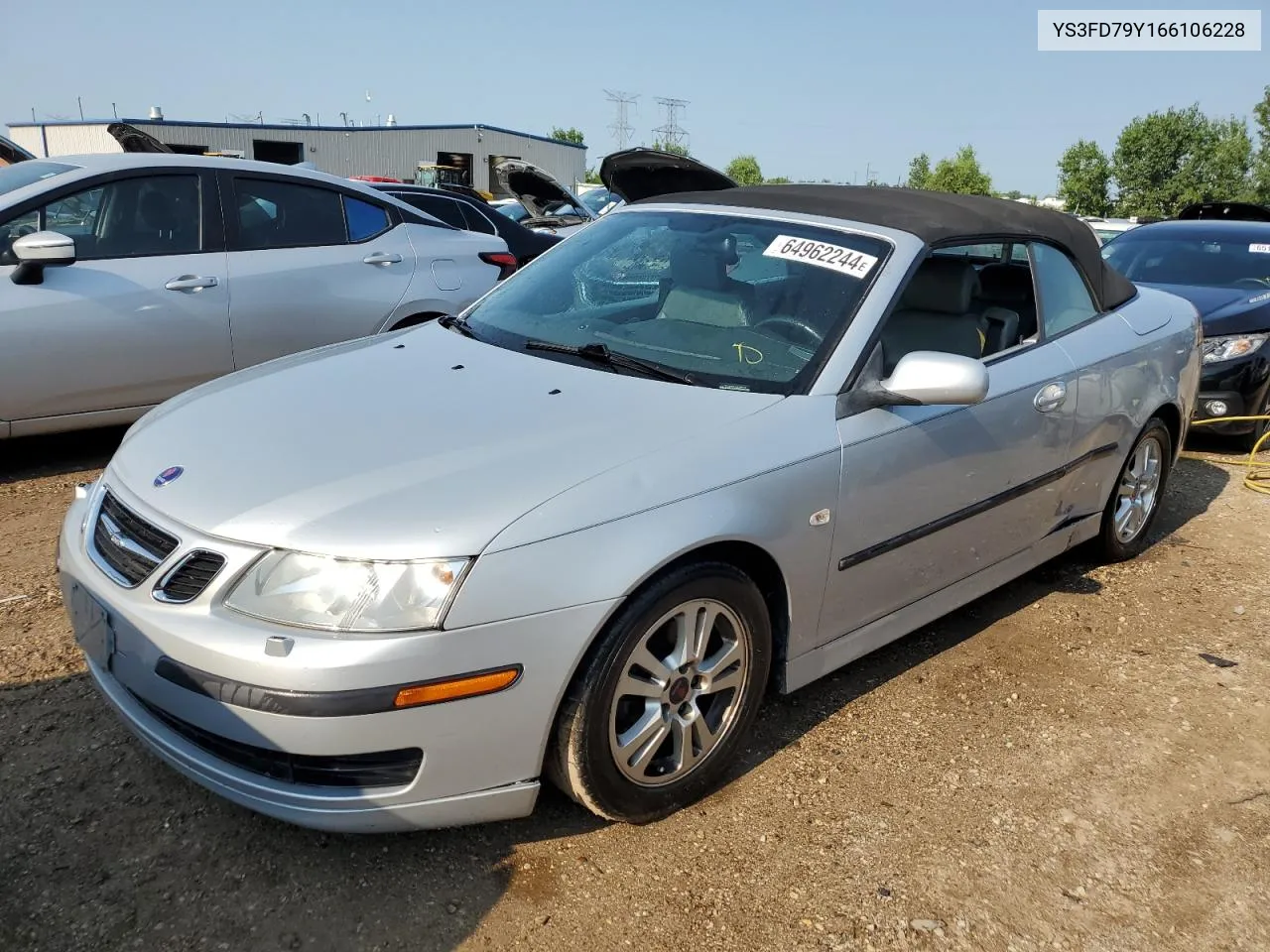 2006 Saab 9-3 VIN: YS3FD79Y166106228 Lot: 64962244