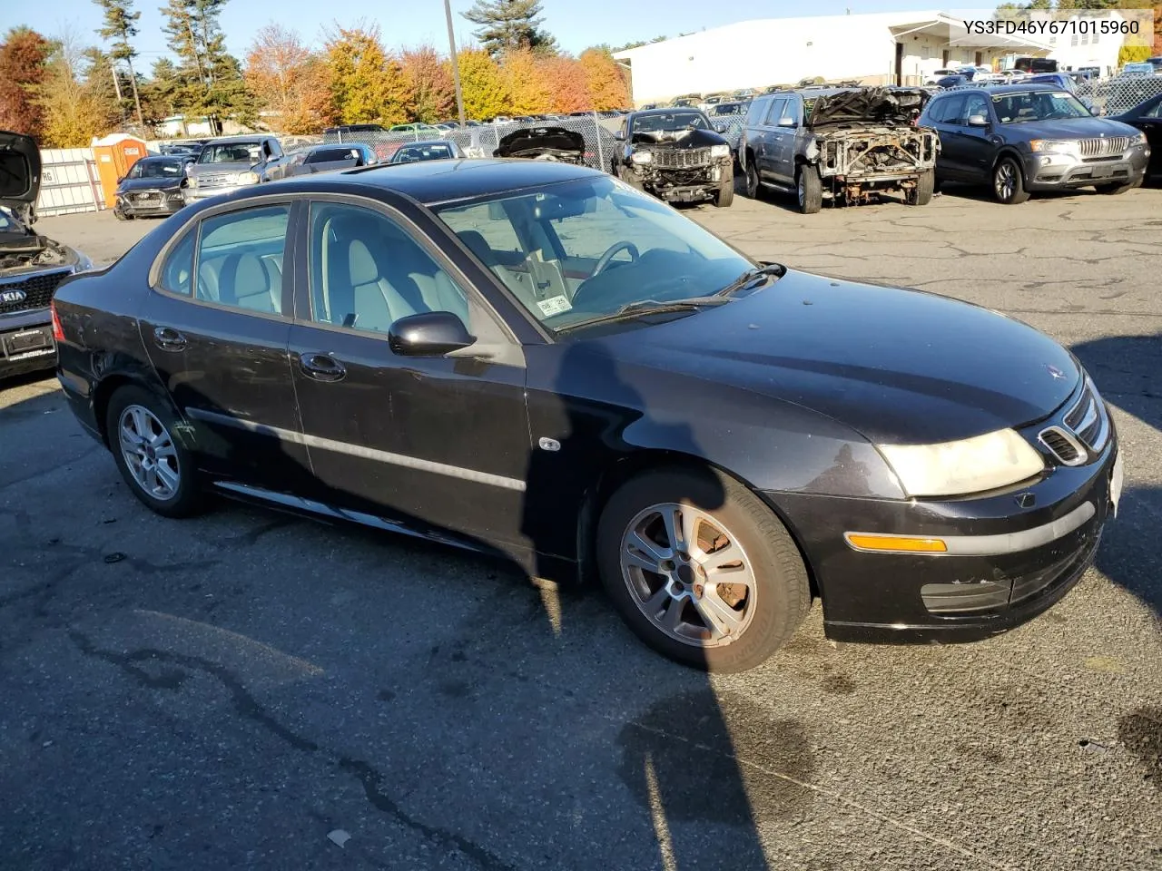 2007 Saab 9-3 2.0T VIN: YS3FD46Y671015960 Lot: 77225984