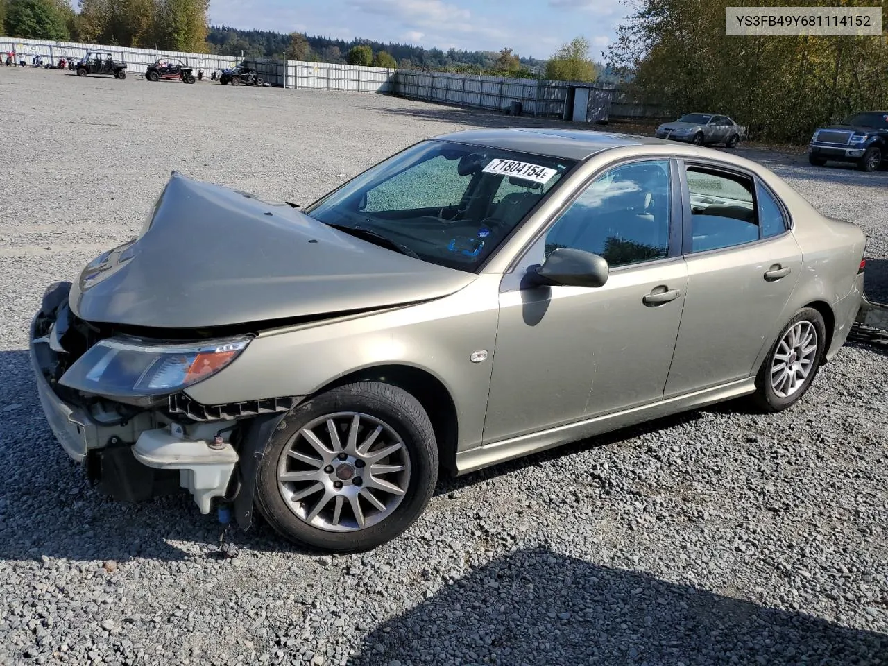 2008 Saab 9-3 2.0T VIN: YS3FB49Y681114152 Lot: 71804154